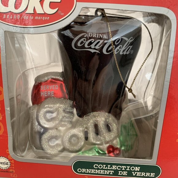 3 Coca-Cola Hand Blown Glass Ornaments Delivery Truck Cooler & Coke Glass Boxes - Picture 7 of 9